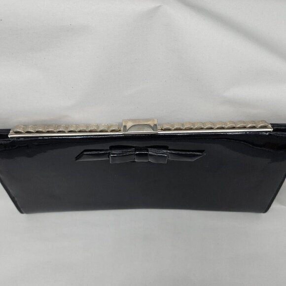 Vintage Womens Black Patent Envelope Style Wallet/Clutch 12x5.5" canada - Picture 4 of 9